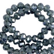 Top Glas Facett Glasschliffperlen 6x4mm rondellen Montana blue-pearl shine coating