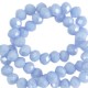 Top Glas Facett Glasschliffperlen 8x6mm rondellen Sky light blue-pearl shine coating