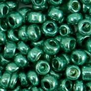 Glasperlen rocailles 6/0 (4mm) Metallic shine ocean green