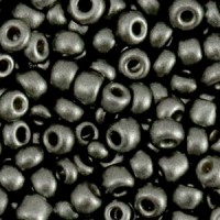 Glasperlen rocailles 6/0 (4mm) Metallic anthracite