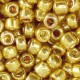 Glasperlen rocailles 6/0 (4mm) Metallic shine yellow gold