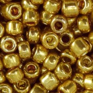 Glasperlen rocailles 6/0 (4mm) Metallic shine gold