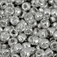Glasperlen rocailles 6/0 (4mm) Metallic shine silver