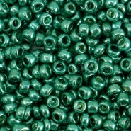 Glasperlen rocailles 8/0 (3mm) Metallic shine ocean green
