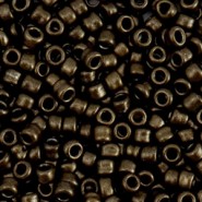 Glasperlen rocailles 8/0 (3mm) Metallic sepia brown