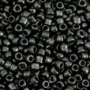 Glasperlen rocailles 8/0 (3mm) Metallic dark anthracite