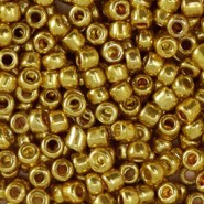 Glasperlen rocailles 8/0 (3mm) Metallic shine yellow gold