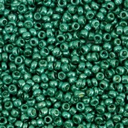 Glasperlen rocailles 11/0 (2mm) Metallic shine ocean green