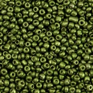 Glasperlen rocailles 11/0 (2mm) Metallic olive green