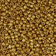 Glasperlen rocailles 11/0 (2mm) Metallic shine yellow gold