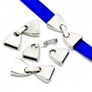 Metall clip / fold over verschluss für flach10mm Draht / Leder Antik Silber