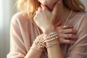 Perlen-Blumenarmbänder: Schmuck in zarter Blütenoptik
