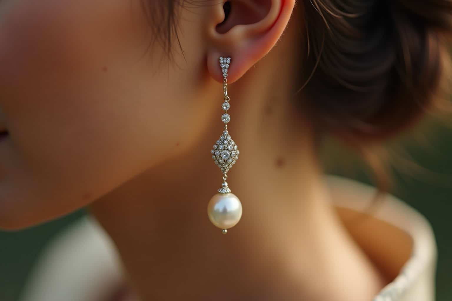 Hängende Perlenohrringe für elegantes Aussehen