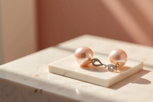 Rosafarbene Perlenohrringe für deinen Look