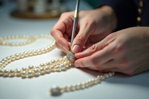 Weiße Perlen im Schmuckdesign verarbeiten